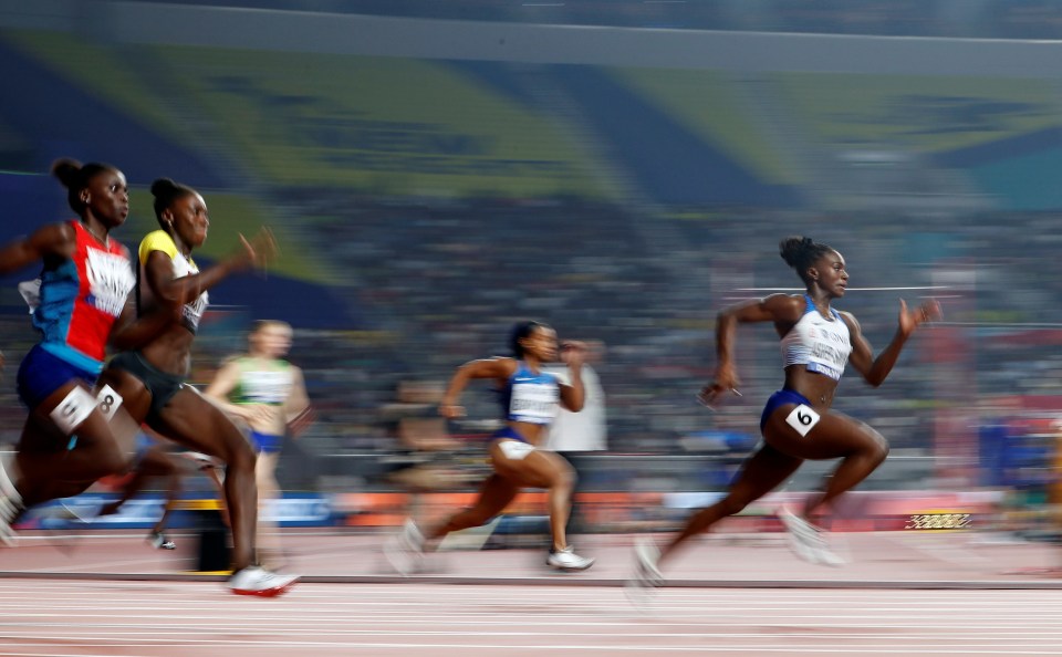  Asher-Smith set a British record as she stormed home in just 21.88secs