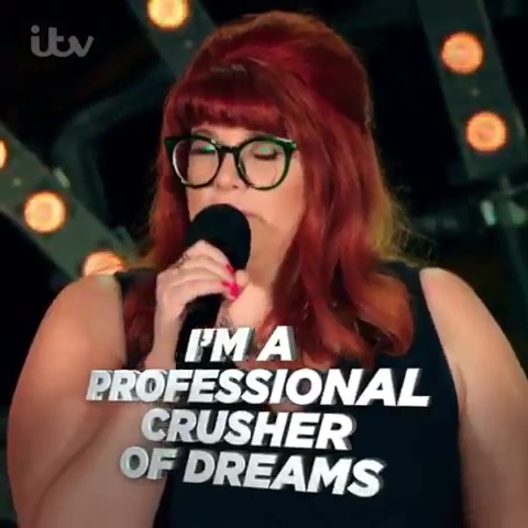  Jenny introduces herself to music industry big wigs in Malibu in Simon's back garden as 'a professional crusher of dreams'