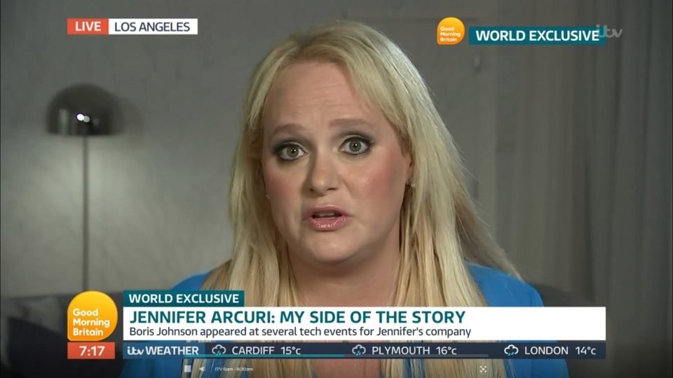  Jennifer Arcuri was interviewed on Good Morning Britain to discuss her relationship with the Prime Minister
