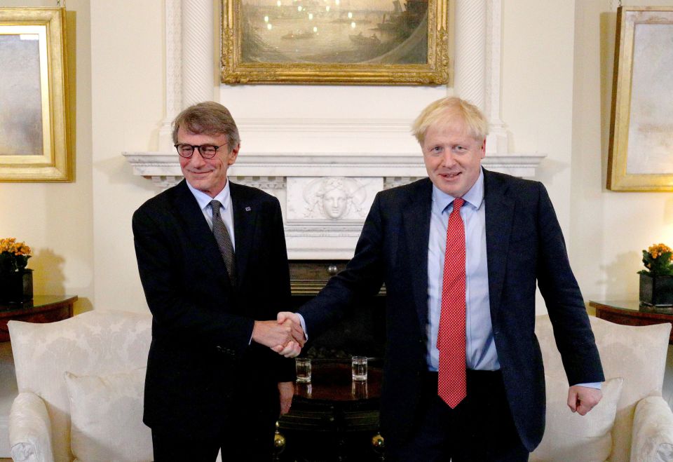  Boris Johnson meets EU chief David Sassoli in London