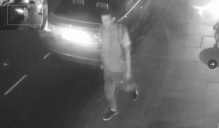 An image published by police shows the suspect walking away immediately after the attack in Brighton