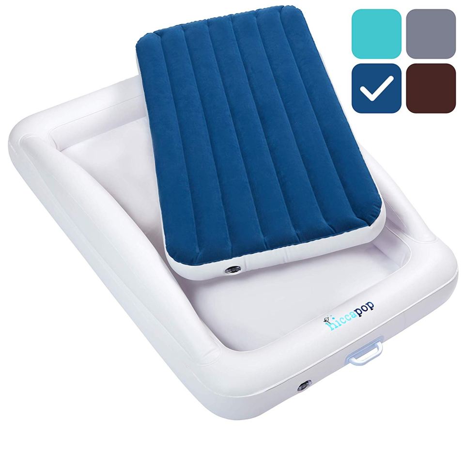 The mattress pops out of the bed before inflating