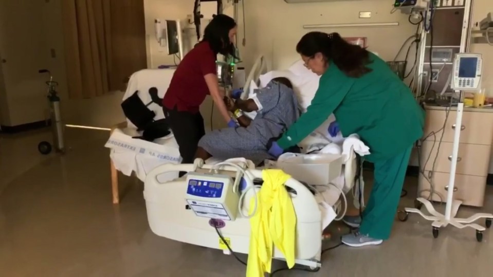 In hospital after back surgery