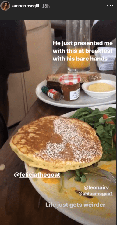  Amber's admirer brought over this delicious surprise