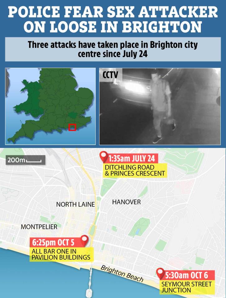  Officers have published CCTV images obtained from near to two of the most recent incidents, hoping that people may recognise the suspect who is believed to be behind all three incidents
