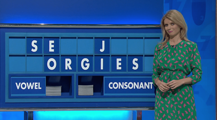  Rachel Riley spells out the cheeky word