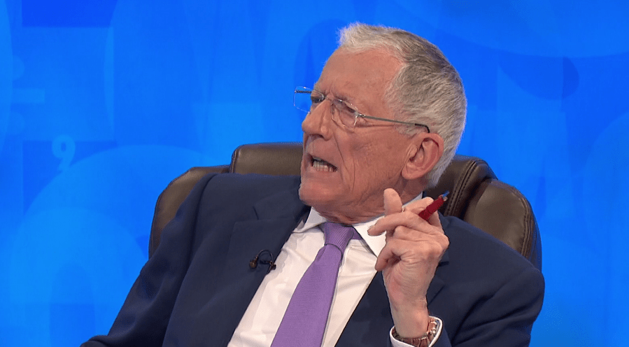  Nick Hewer kept his composure as the saucy word was spelled out