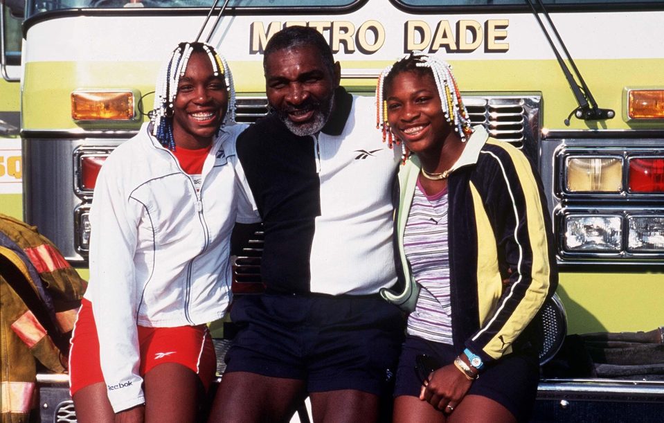  Venus and Serena pictured with their dad as teenagers