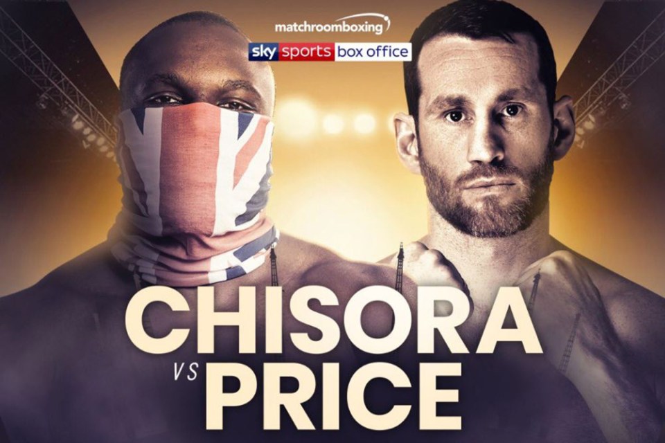  Derek Chisora and David Price will meet at the 02 Arena on October 26