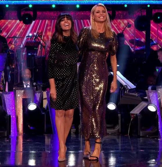  Claudia and Tess were bringing the glam in their gold and velvet frocks