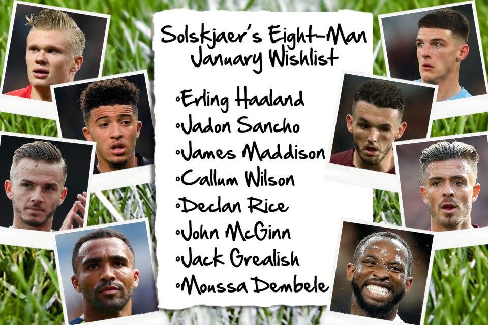 Ole Gunnar Solskjaer has reportedly identified eight players as January transfer targets