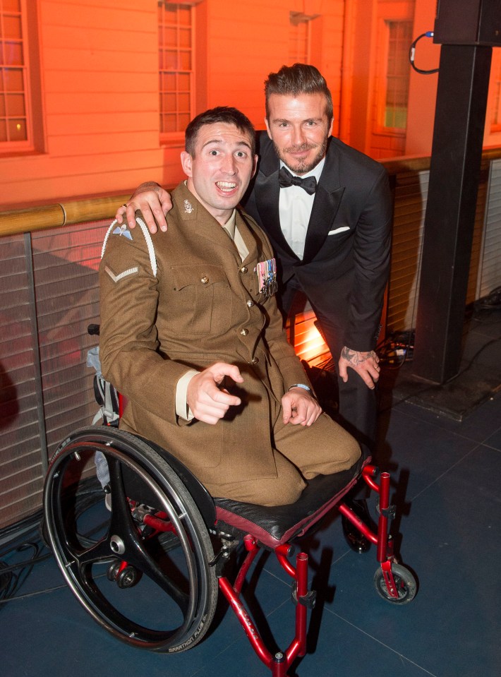  Then in 2014 we launched Military Awards recognising the astonishing heroism of our forces, David Beckham poses alongside a brave veteran