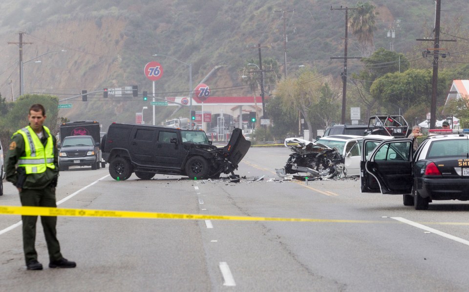  Wreckage at the scene of the crash in Malibu