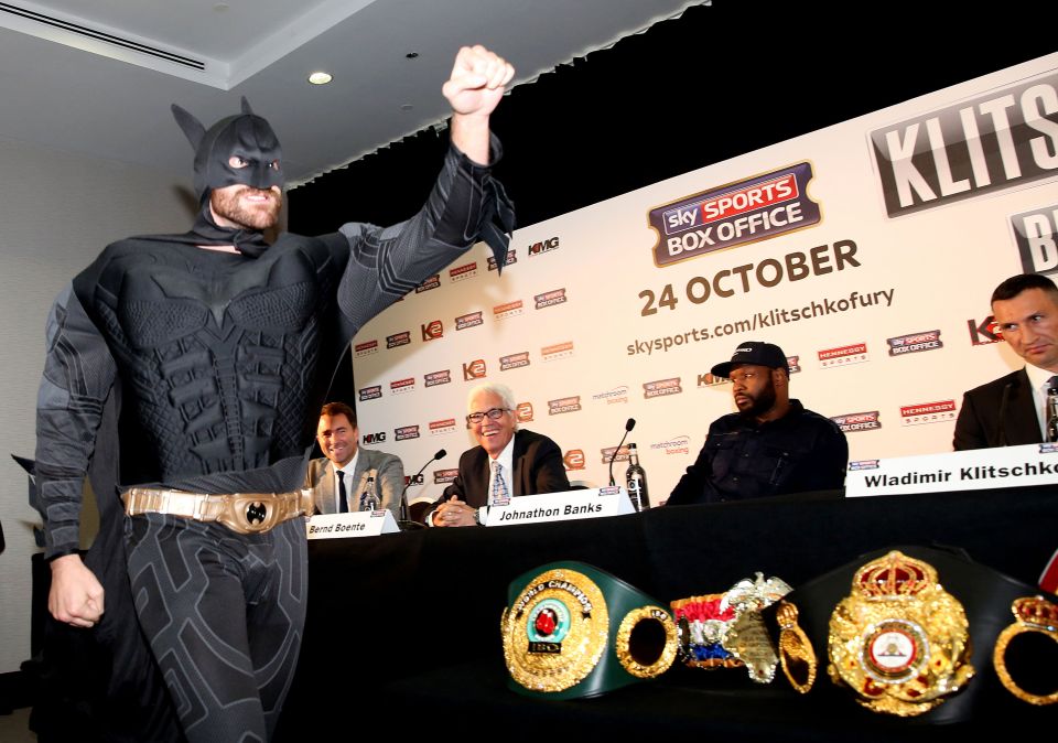  Batman... Tyson's outfit at a press conference in 2015