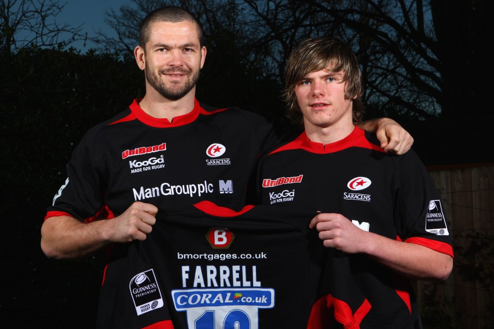  Andy Farrell signed for Saracens after switching codes and his son Owen joined him in 2008