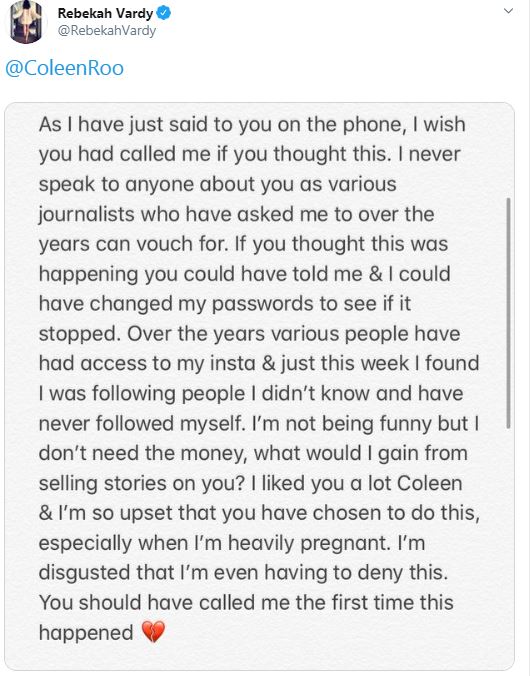 Rebekah responded by saying she was disgusted at having to deny the allegation