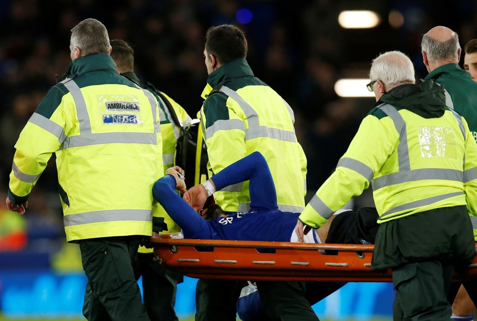 Andre Gomes is taken off with a horrific-looking leg injury