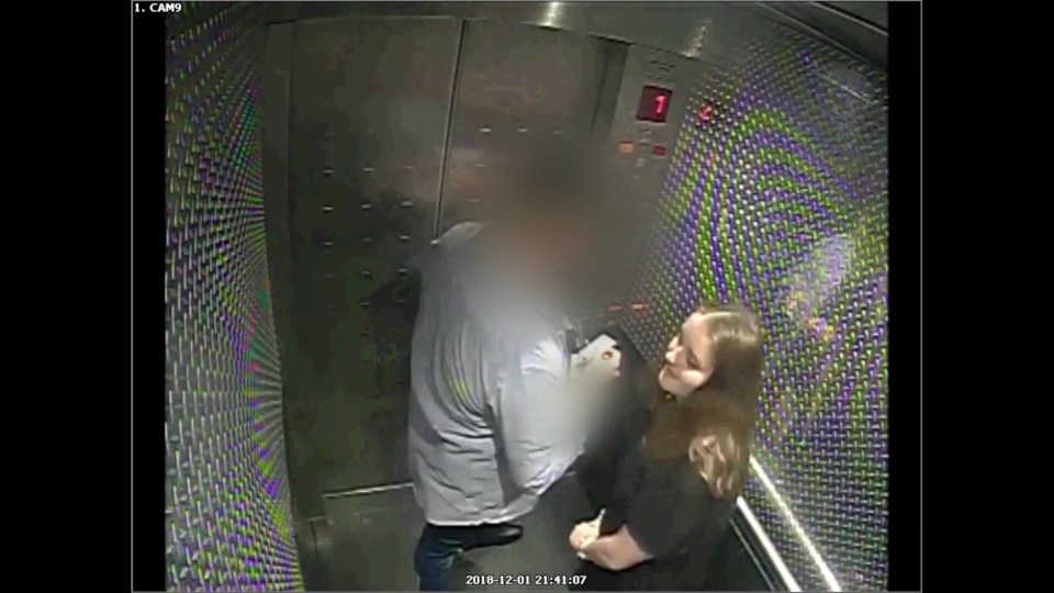CCTV captured her in a lift with the suspect, thought to be the last image of her alive