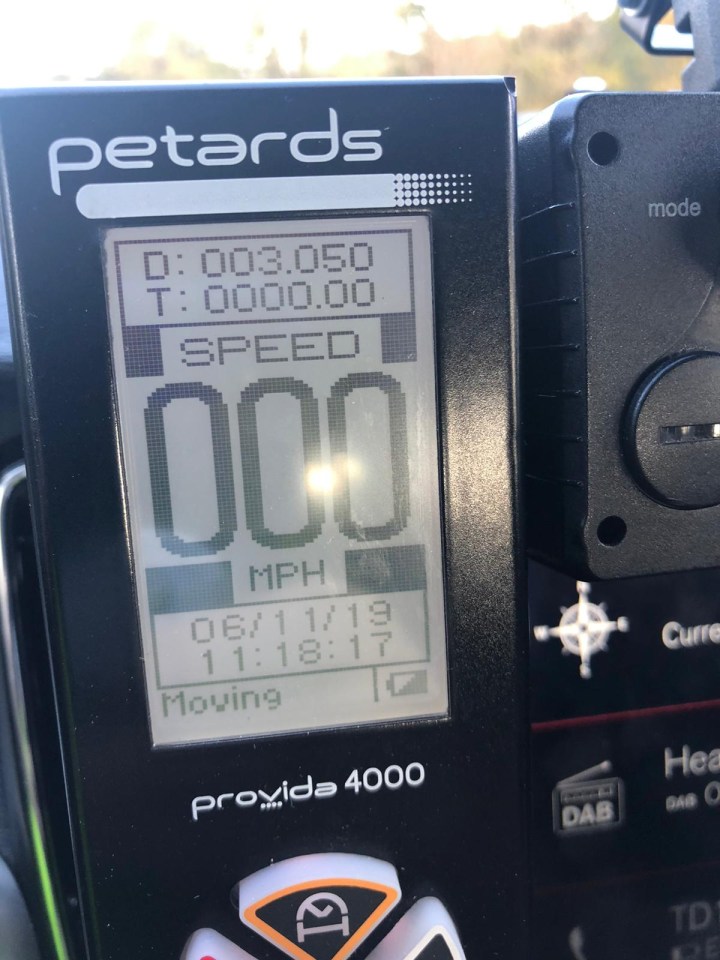  The driver argued that it wasn't against the law as the motorway was completely clear - police revealed they had been tracking the man for more than three miles (D value in this image)