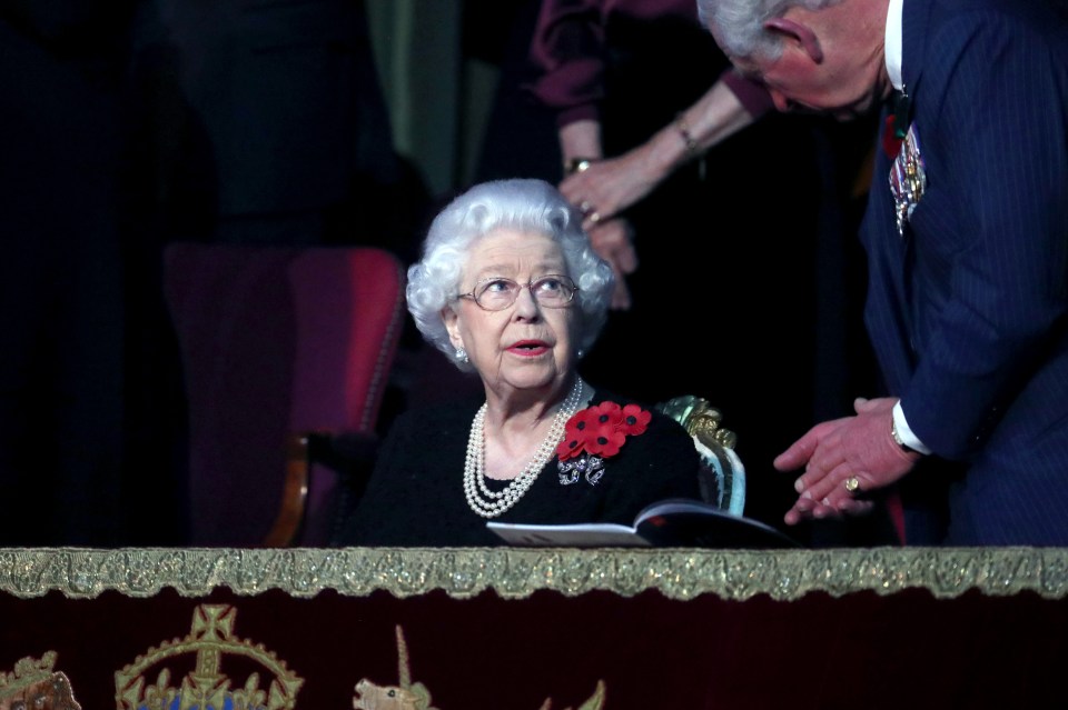  Her Majesty was seen speaking with Prince Charles