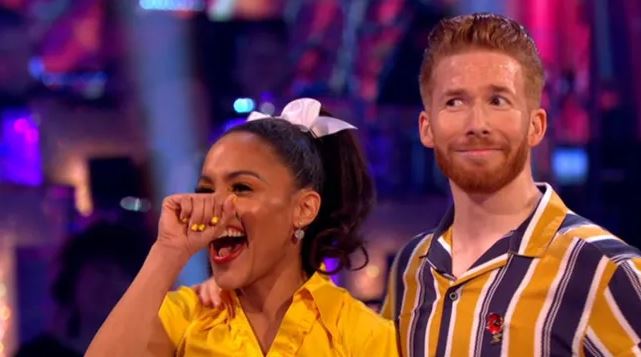  The dancer pulled off a series of comical expressions as Motsi said his reunion with Alex was similar to a return after an affair