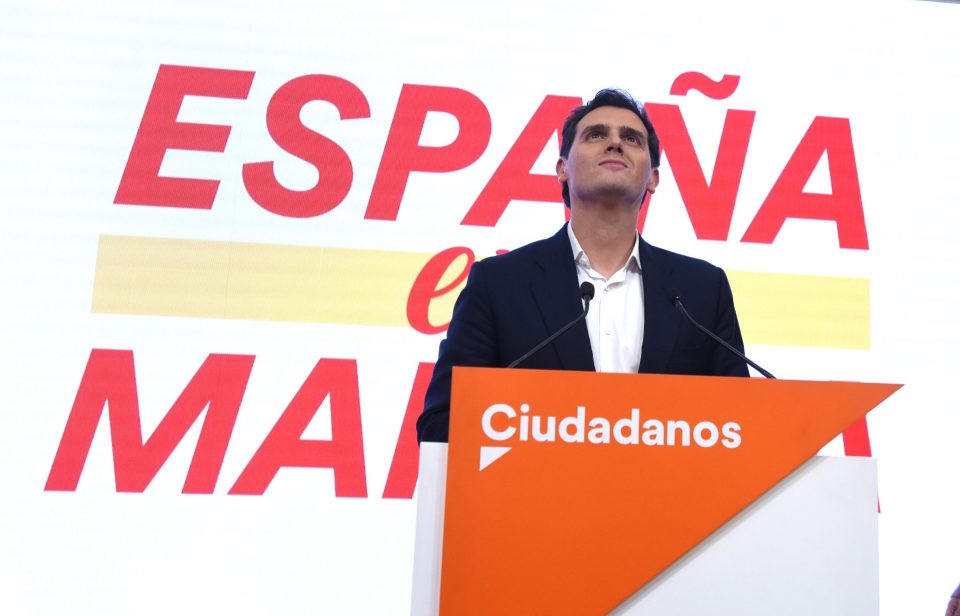  Leader of Ciudadanos, Albert Rivera, speaks at a press conference