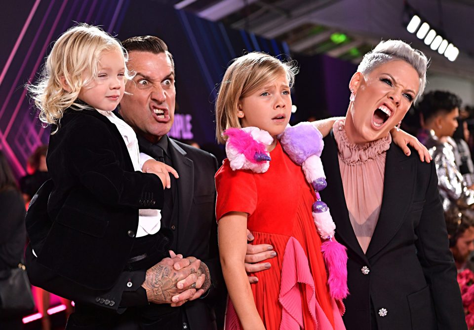  They pulled funny faces as they messed around in front of the cameras