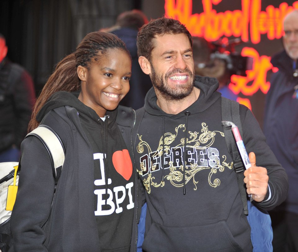  Kelvin Fletcher, with Oti Mabuse, clutched a stick of rock