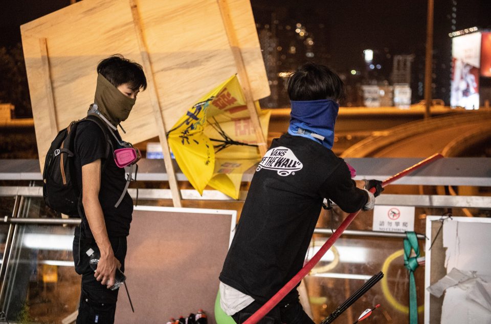  Around 200 protesters occupied the university site this weekend