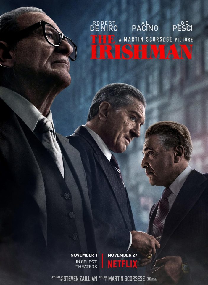 The Irishman first hit cinemas on November 1 and debuted on Netflix on November 27