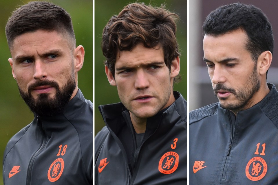  Olivier Giroud, Marcos Alonso and Pedro could all be heading out the Chelsea exit door
