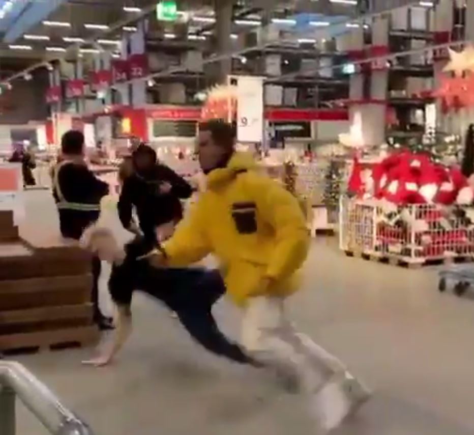  Floored: more than one shopper slipped over in Germany