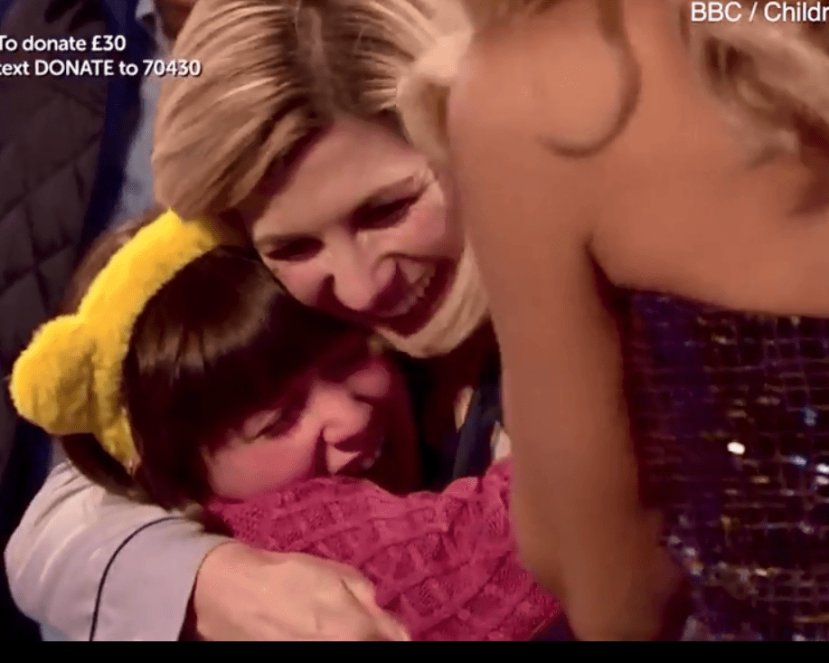  Jodie gave her young fan a big hug