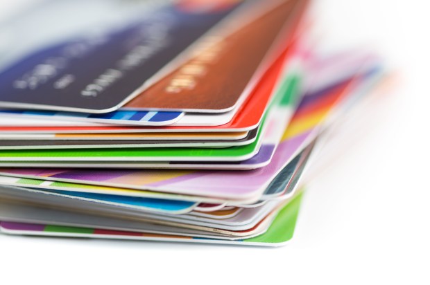 Pile of debit cards