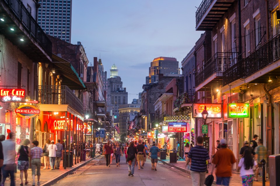 The French Quarter in New Orleans has bars, cafes and live music