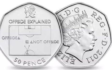  The football Olympics coin depicting the off-side rule is the rarest