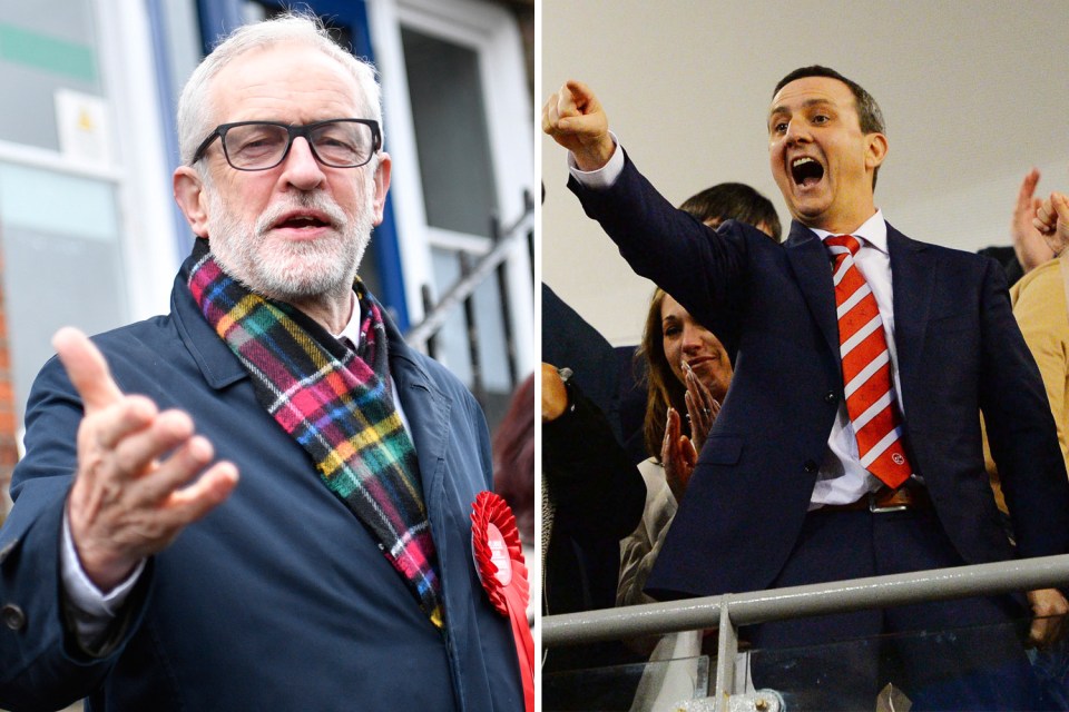  Labour leader Corbyn (left) and Fleetwood chief Pilley (right) appear not to be political allies