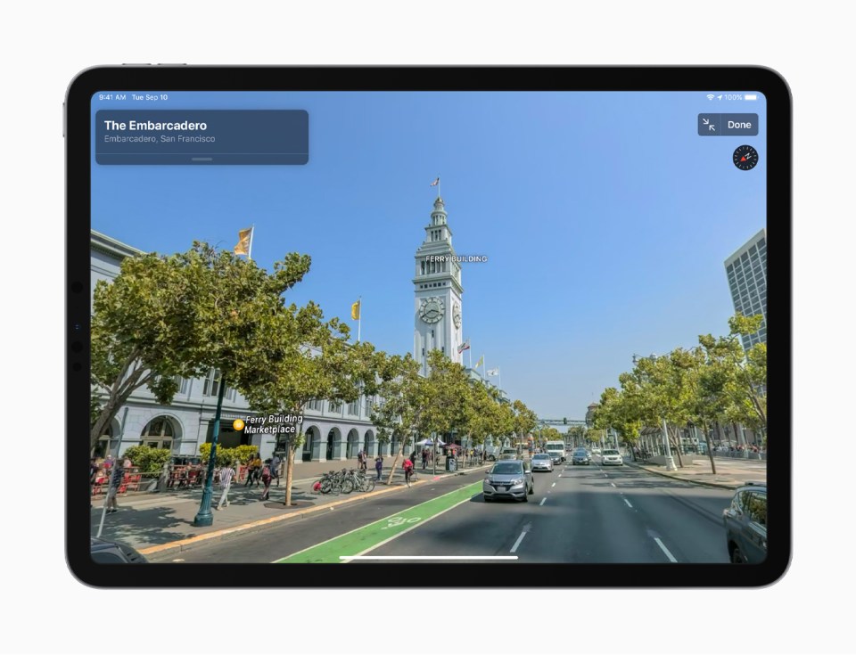  Among the new features added by Apple is Look Around, which shows you street-level photos to help you find your way around major cities
