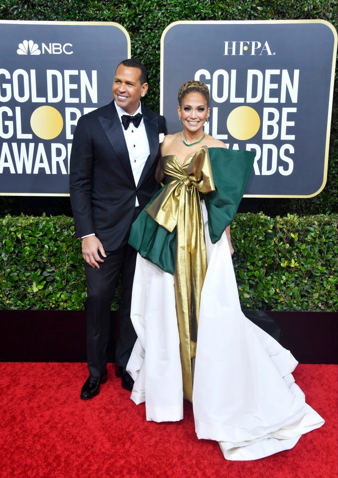  The 50-year-old actress was coy as her fiancé Alex Rodriguez made the revelation on the red carpet at the Golden Globes Awards on Sunday