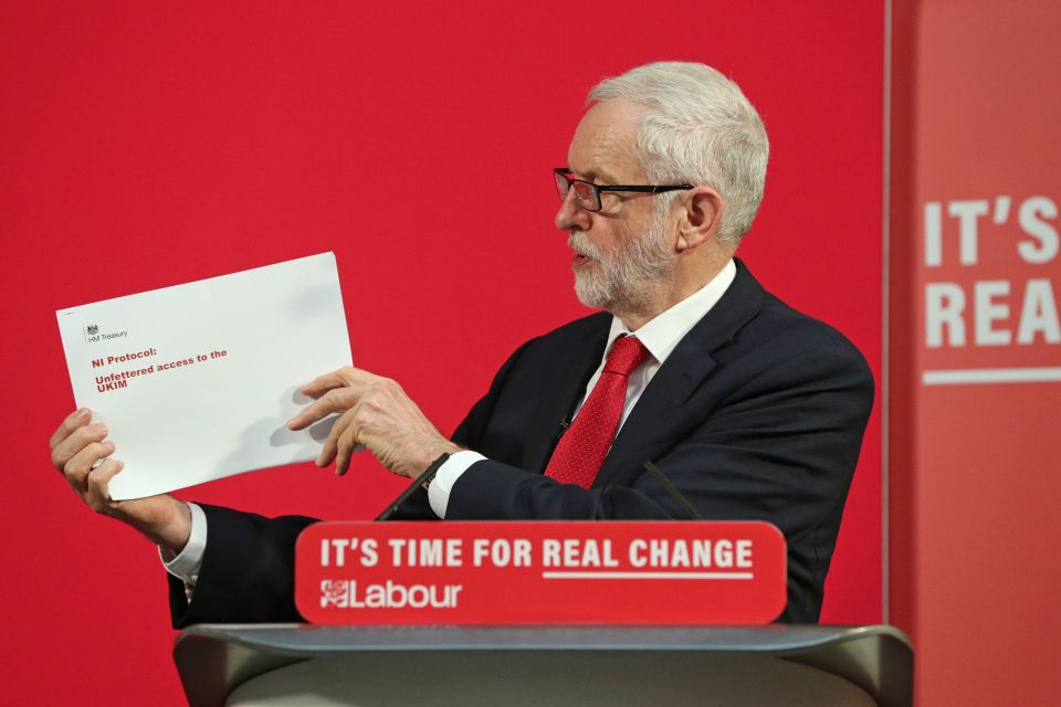  Jeremy Corbyn holding up a leaked Treasury document during the election campaign