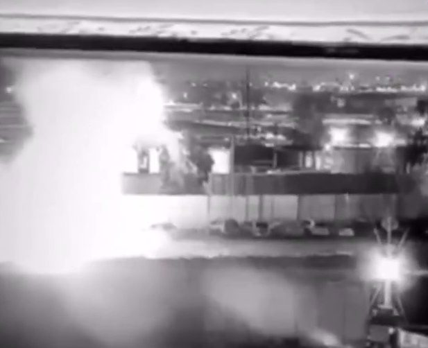  Footage captures the moment that the convoy is hit