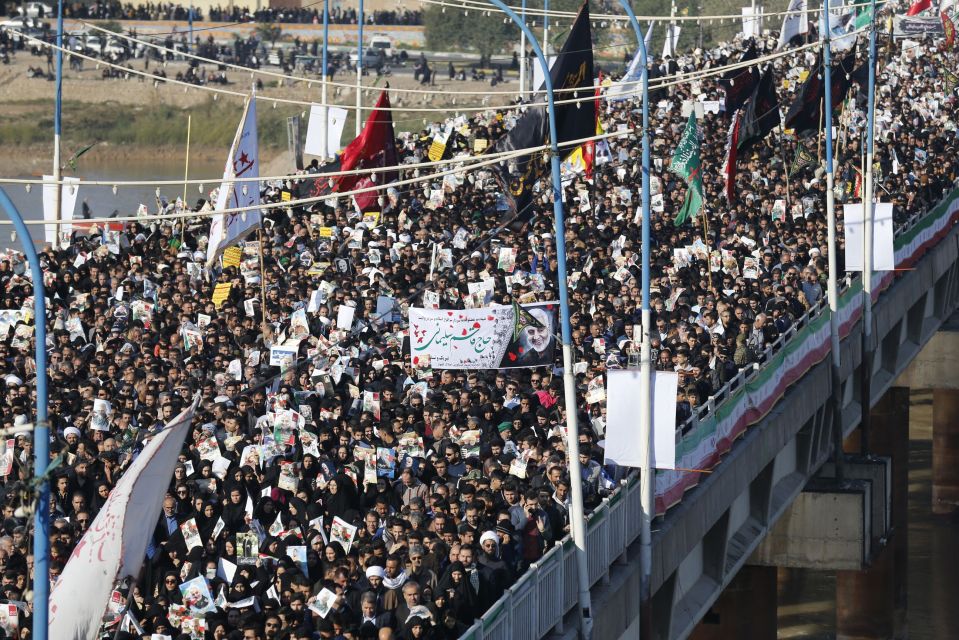 Many carried banners calling for revenge on the US