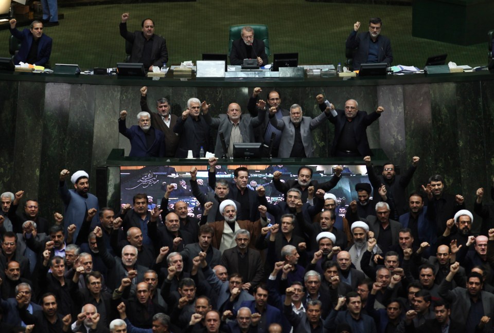 Iranian lawmakers chanted anti-American and anti-Israeli slogans to protest against the U.S. killing of Iranian top general Qasem Soleimani on Sunday