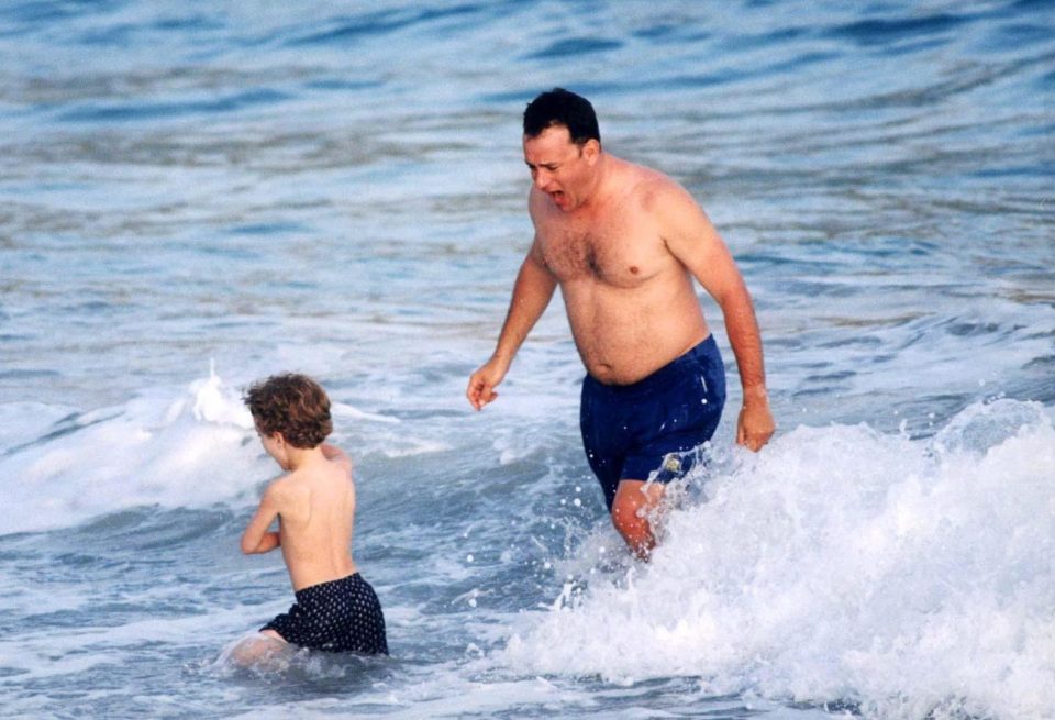  Tom on holiday with a young Chester in Saint Barthelemy in 1996
