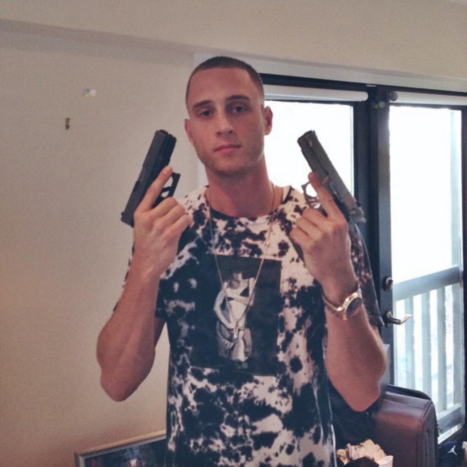  Chet caused a storm by posing with guns on Instagram