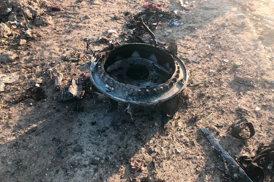  Small charred parts of the plane were found on the ground