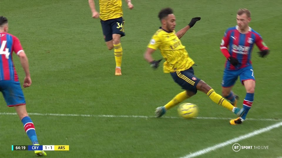  Pierre-Emerick Aubameyang was sent off off for a rash tackle on Max Meyer
