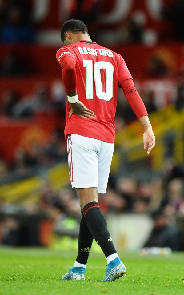  Rashford was hurt again when he came on as sub in the 1-0 FA Cup third-round replay win at home to Wolves last week