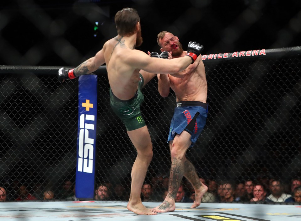  Cowboy was in trouble after a sublime headkick was landed by McGregor