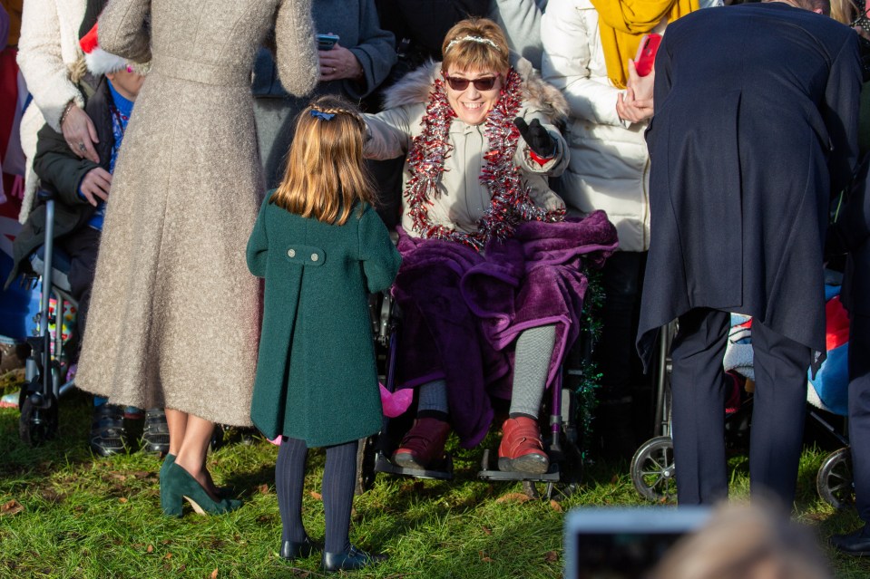 The little princess performed her royal duties on Christmas Day